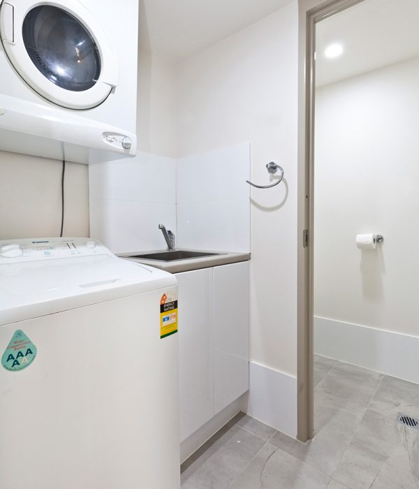 a washer and dryer in a laundry room